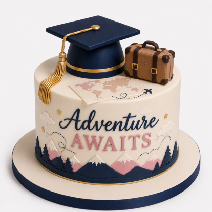 Adventure Awaits Graduation Cake