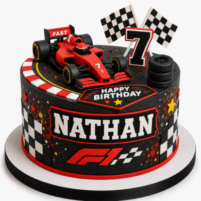 Formula Racing Birthday Celebration Cake