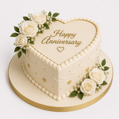 Heartfelt Anniversary Celebration Cake