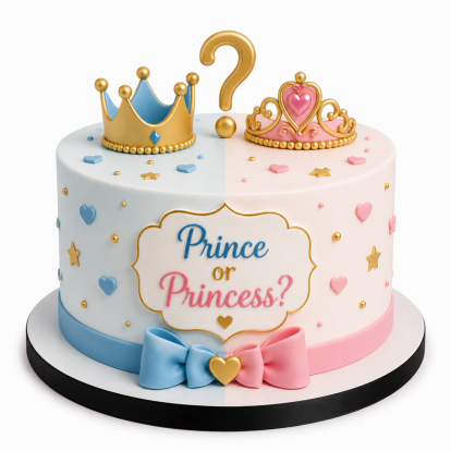 Prince or Princess Gender Reveal Cake