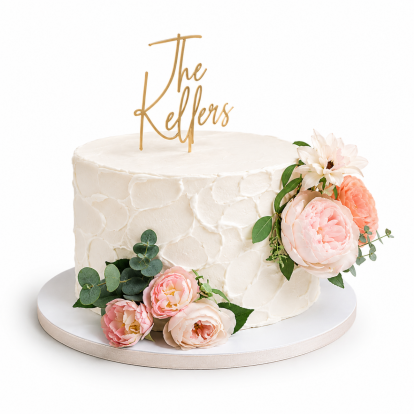 Romantic Blush Floral Wedding Cake