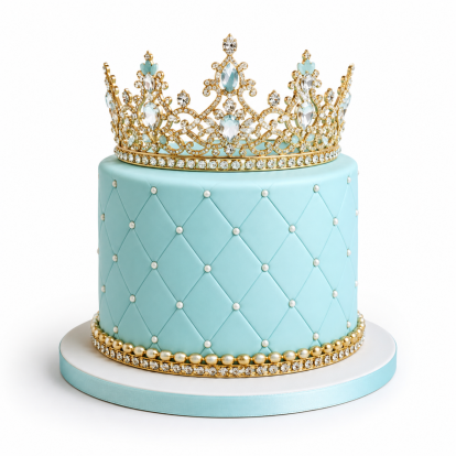Royal Blue Princess Quinceañera Cake