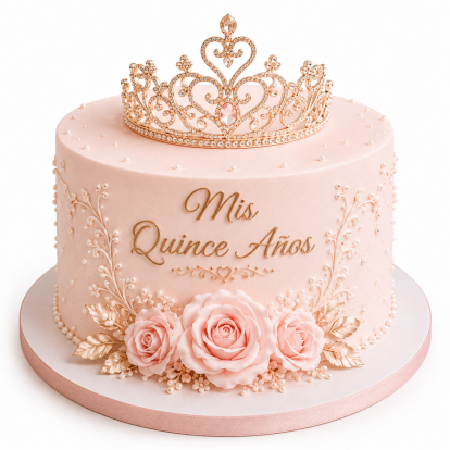 Royal Crown Quinceañera Celebration Cake