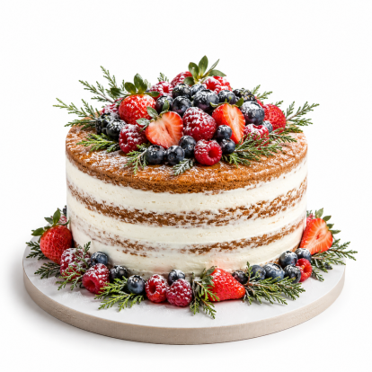 Rustic Berry Naked Wedding Cake