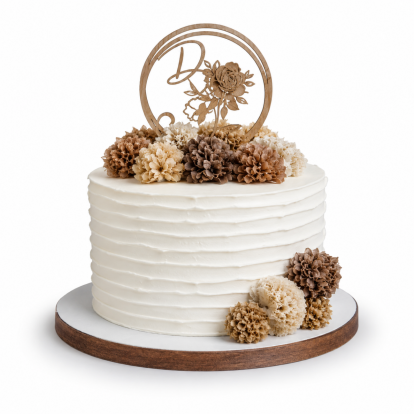 Rustic Boho Floral Celebration Cake