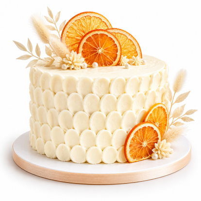 Rustic Citrus Botanical Wedding Cake