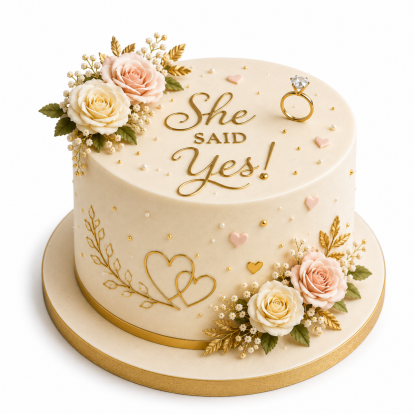She Said Yes Engagement Cake