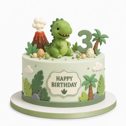 Sweet Dinosaur Adventure Birthday Cake