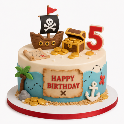 Treasure Island Birthday Cake Design